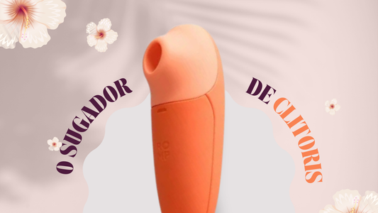 Imagem de um sugador de clitóris elegante em tons suaves, representando prazer e bem-estar íntimo feminino.