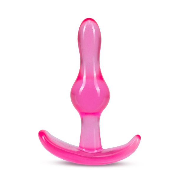 Plug anal Curvy Pink de 8,9 cm com design afilado, forma ondulada e base ergonómica, na cor rosa.