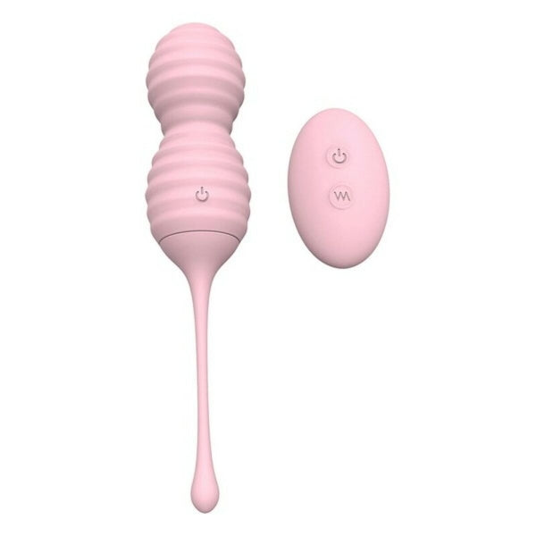 Bolas Kegel vibratórias Mousson Rose em silicone rosa, com telecomando sem fios.