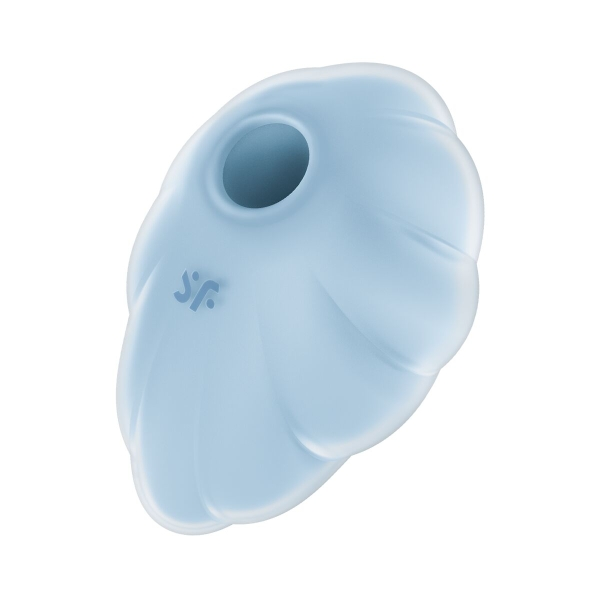 Satisfyer Cloud Dancer em silicone médico, estimulando o clitóris com ondas de pressão e vibrações, design romântico em forma de nuvem, à prova d'água e fácil de limpar.