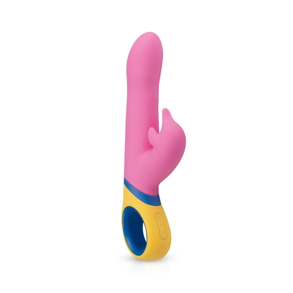 Copy Vibrador Golfinho com dupla estimulação, 12 modos de rotação e 13 modos de vibração, recarregável e colorido.