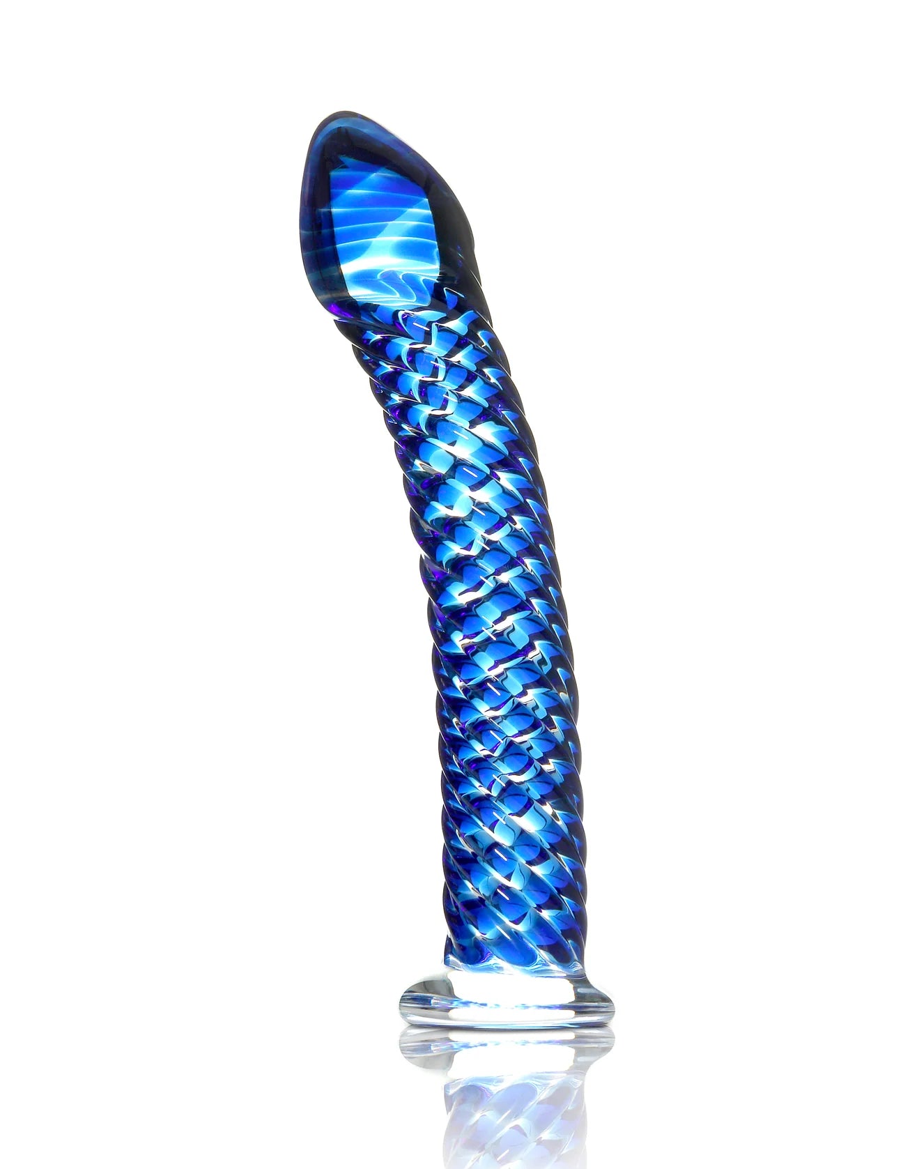 Dildo de vidro Icicles Nº29 com design alongado e elegante, vidro borossilicato ultra seguro e compatível com variações térmicas para um prazer sofisticado e intenso.