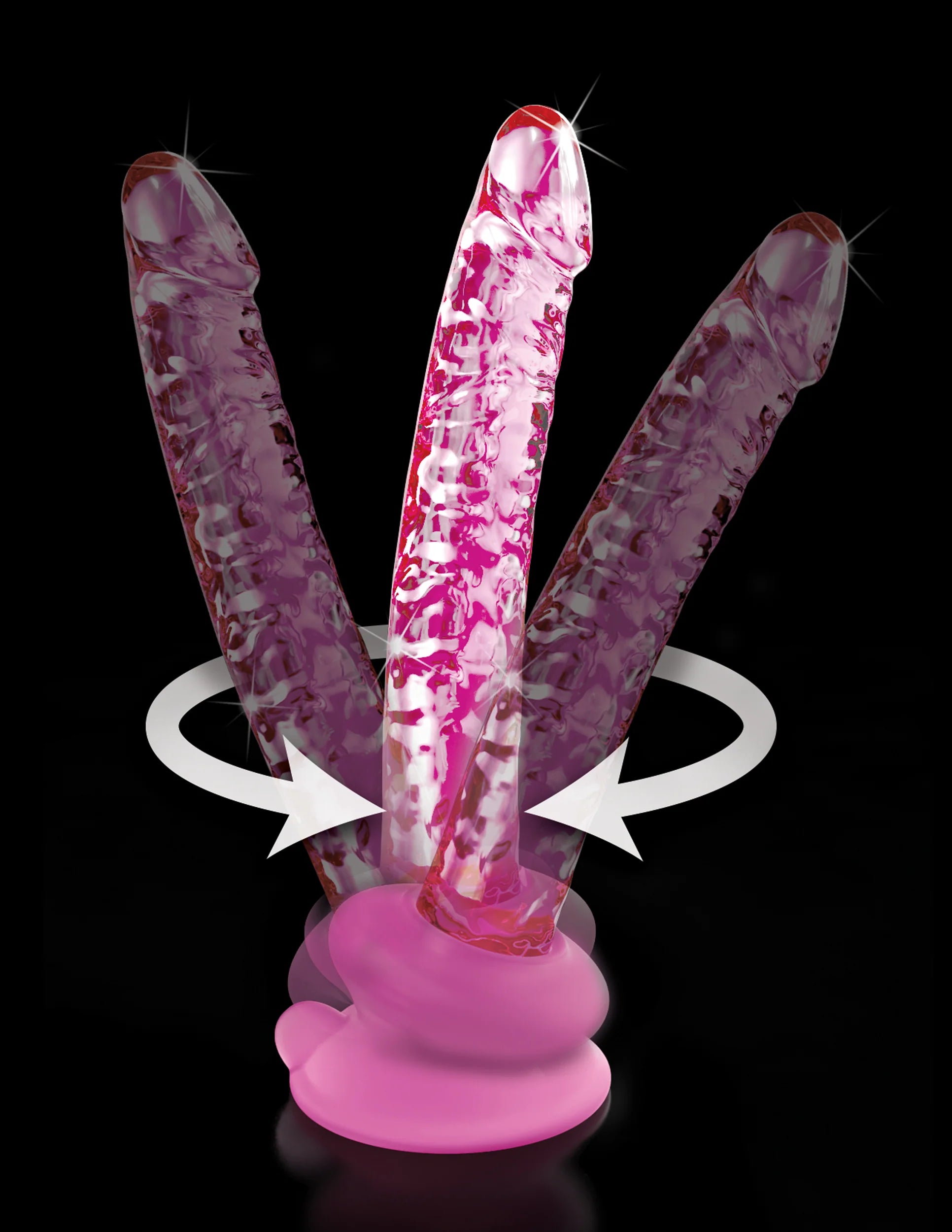 Dildo de vidro Icicles Nº86 com textura veiny realista, base de sucção em silicone Elite e compatível com arnês, proporcionando prazer autêntico e versátil.