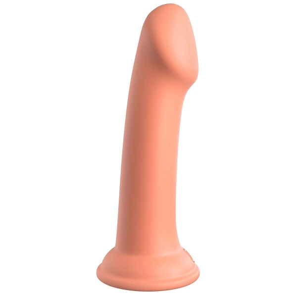 Dillio Dildo Platinum Collection feito de silicone curado com platina, com ventosa forte e compatível com cintos universais para experiências versáteis.