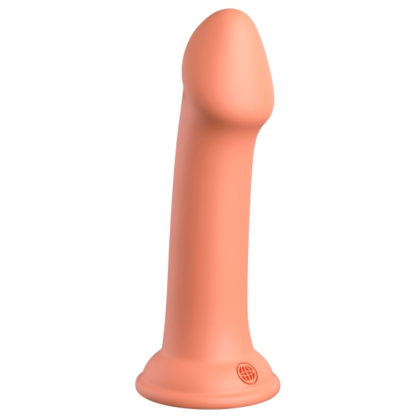 Dillio Dildo Platinum Collection feito de silicone curado com platina, com ventosa forte e compatível com cintos universais para experiências versáteis.