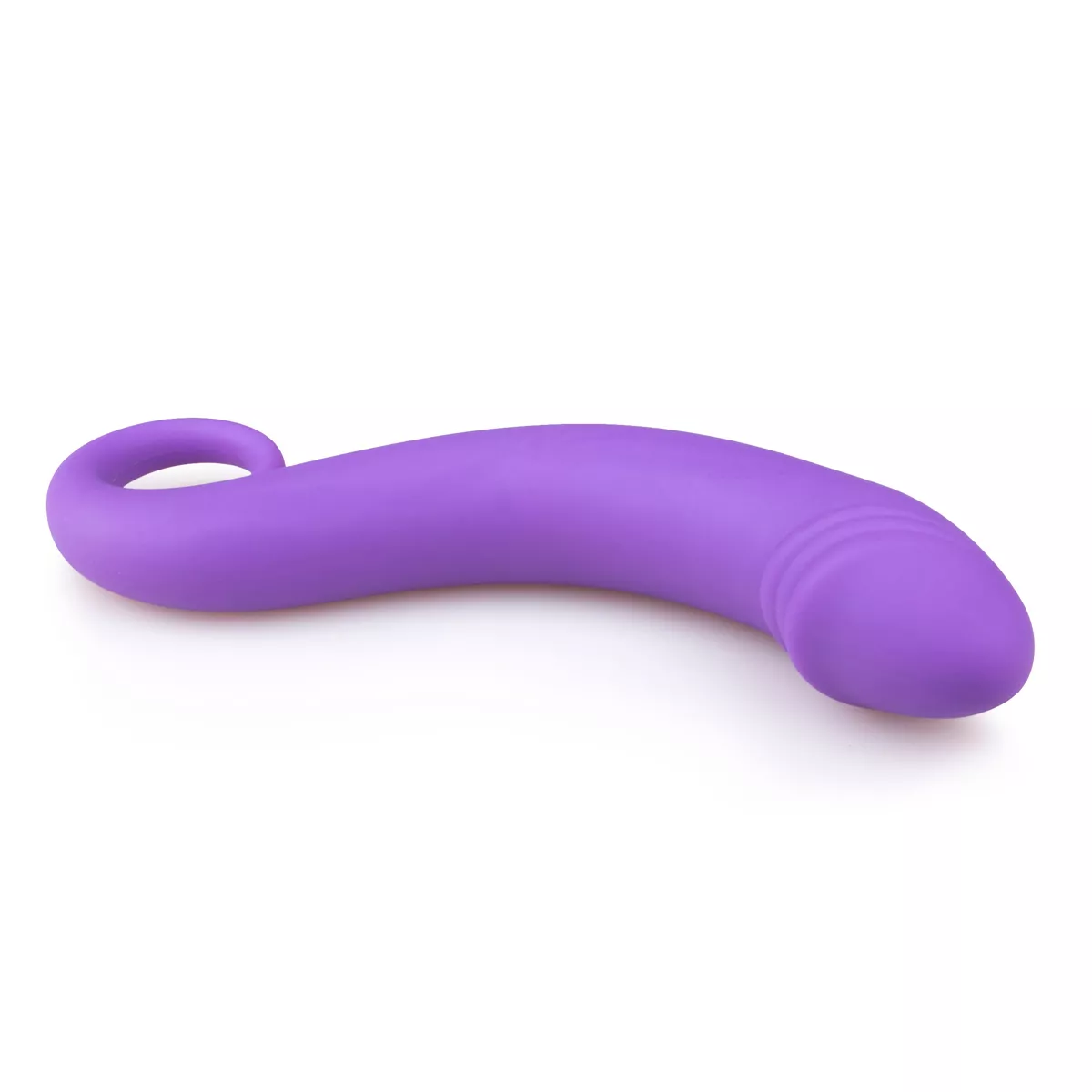Estimulador prostático EasyToys Lila com design curvado, em silicone macio e sedoso, alça prática e acabamento luxuoso na cor lilás.