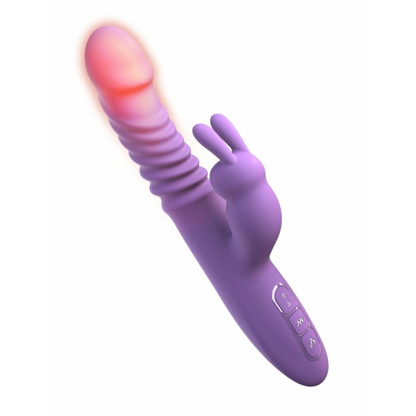 Her Thrusting Silicone Rabbit com 7 modos de vibração, aquecimento e movimento de thrusting para estimulação interna e externa.