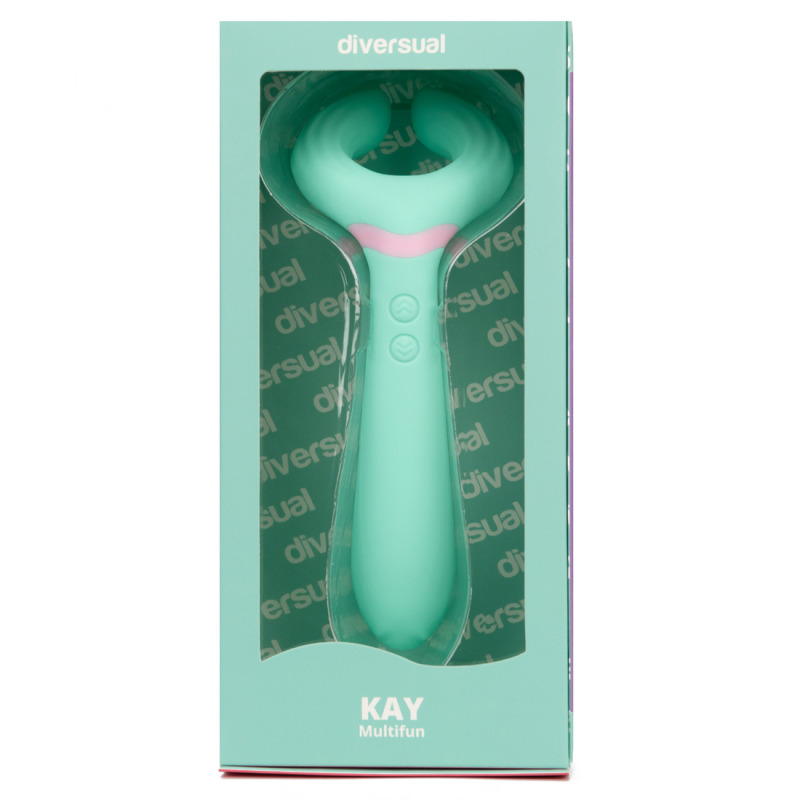 Kay Multifunction Aqua, vibrador versátil com 3 motores, 32 modos de uso, design flexível e à prova d'água, ideal para estímulo de zonas erógenas de homens, mulheres e casais.