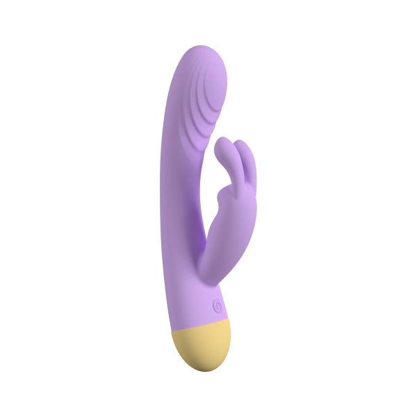 Vibrador Keny Color Toy com design duplo, braço interno para estimulação vaginal e braço em forma de coelhinho para estimulação clitoriana precisa e intensa.