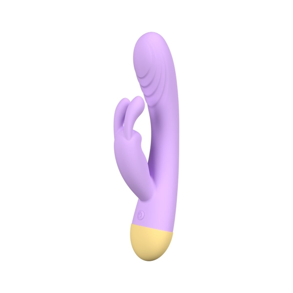 Vibrador Keny Color Toy com design duplo, braço interno para estimulação vaginal e braço em forma de coelhinho para estimulação clitoriana precisa e intensa.