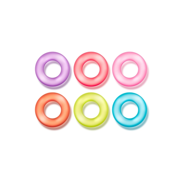 Conjunto King of the Ring com 6 anéis penianos elásticos, duráveis e confortáveis, projetados para prolongar e intensificar o prazer.