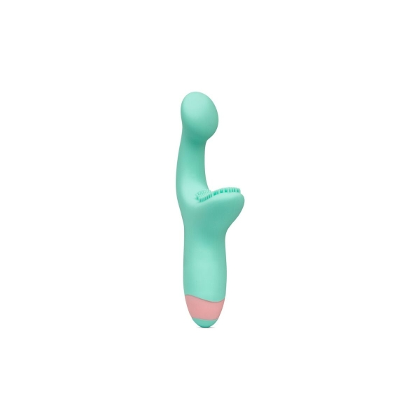 Vibrador Leila, projetado para estimular o clitóris e o ponto G, com 10 níveis de vibração, 2 motores potentes e design à prova d'água em silicone hipoalergênico.