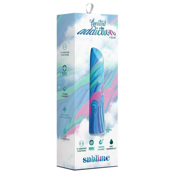Limited Addiction Sublime Power Vibe Alexandrite Vibrador com tecnologia RumbleTech™, 10 modos de vibração, à prova d'água e carregamento magnético USB.