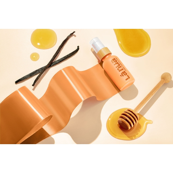 Lubrificante Lá Nua Miel Vanille em embalagem sustentável de 100 ml, com aroma natural de mel e baunilha.