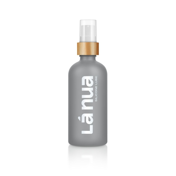 Lubrificante Lá Nua Silicone 100 ml, fórmula de silicone com aloe vera e manteiga de cacau, ideal para lubrificação duradoura e cuidado com a pele.