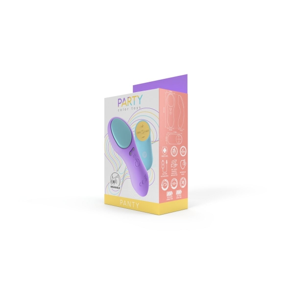 Estimulador discreto Panty com fixação magnética para lingerie, controle remoto sem fio, e design ergonômico em material sedoso.