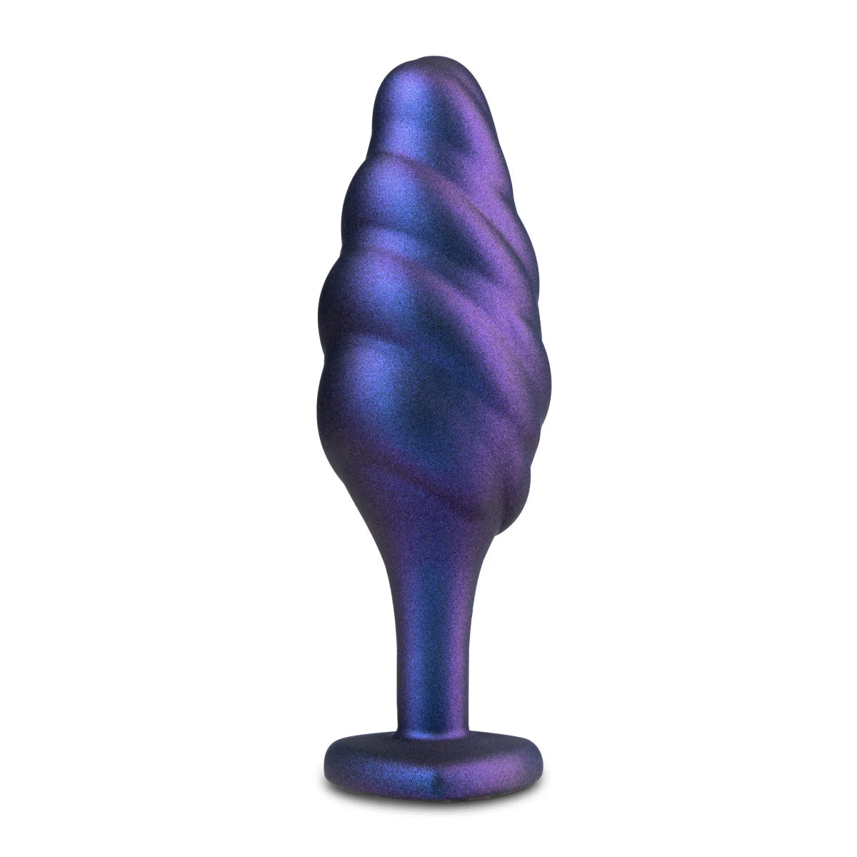 Plug anal Anal Adventures Matrix Bumped Bling com textura ondulada, base em forma de coração com jóia azul e tecnologia StayPut™ para um encaixe seguro e confortável.