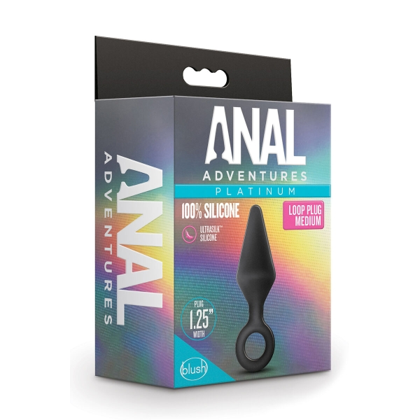 Plug anal silicone loop com tecnologia StayPut™ e anel de extração para segurança e prazer garantido.