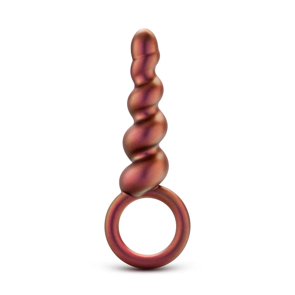 Plug anal Anal Adventures Matrix Spiral Loop com cinco espirais progressivas, base em laço para segurança e conforto, e toque ultra macio para um prazer intenso.