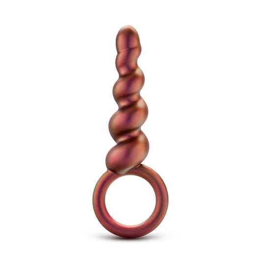 Plug anal Anal Adventures Matrix Spiral Loop com cinco espirais progressivas, base em laço para segurança e conforto, e toque ultra macio para um prazer intenso.