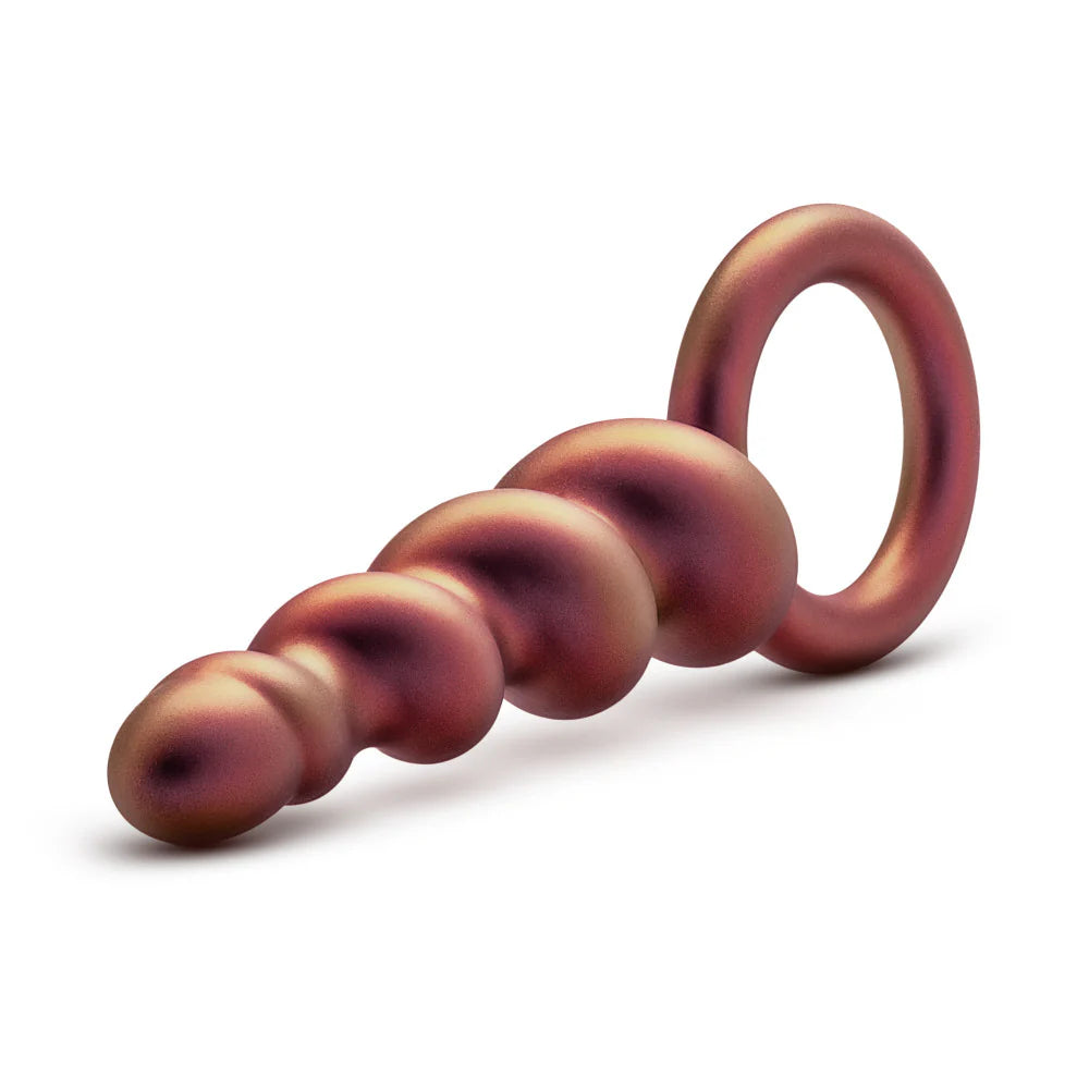 Plug anal Anal Adventures Matrix Spiral Loop com cinco espirais progressivas, base em laço para segurança e conforto, e toque ultra macio para um prazer intenso.