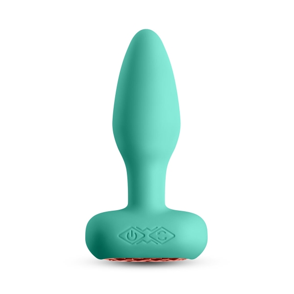 Plug anal vibratório verde com vibrações intensas e design em silicone macio, ideal para momentos íntimos e intensos.