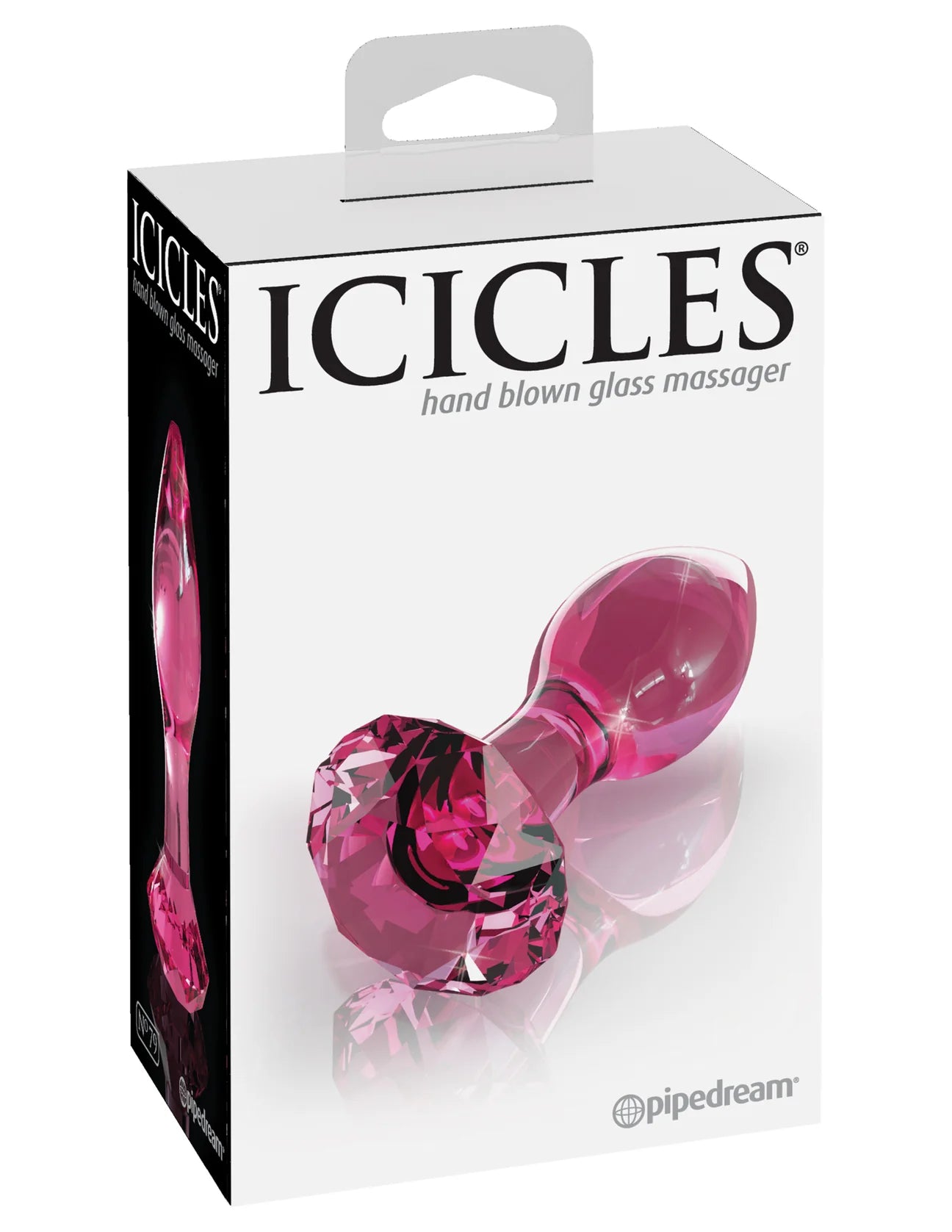Plug anal de vidro Icicles Nº79, pequeno e ergonómico, com superfície ultra lisa, ideal para prazer sofisticado e compatível com variações térmicas.