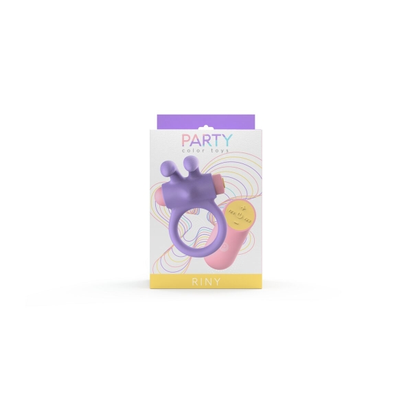 Anel vibrador Riny Color Toy com bala vibratória removível e controle remoto para estimulação mútua e momentos íntimos intensos.