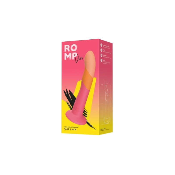 ROMP Dizi dildo curvado de 7 polegadas, base flared e compatível com strap-on.