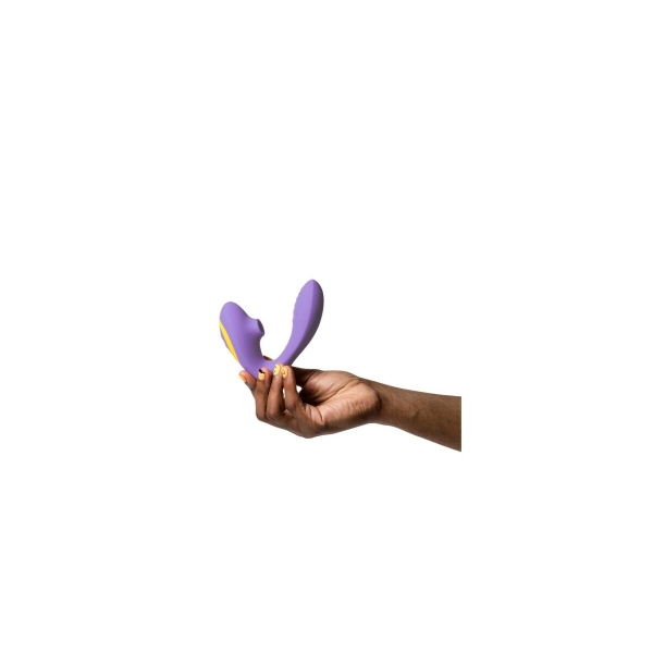Vibrador rabbit ROMP Reverb com estimulação do ponto G e sucção clitoriana para prazer duplo e intenso.
