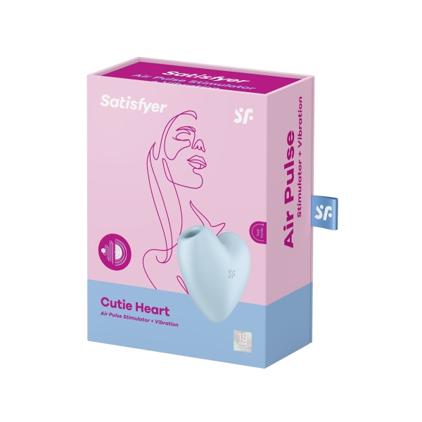 Vibrador Satisfyer Cutie Heart com ondas de pressão, vibrações e design compacto em forma de coração.