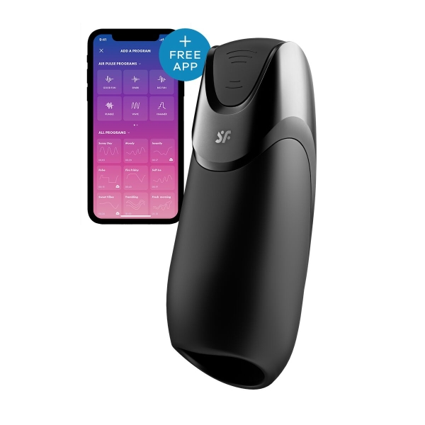 Satisfyer Men Vibration+ Masturbador inteligente, controle via app, silicone premium e resistente à água.