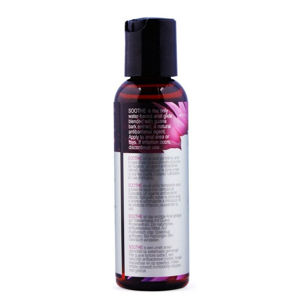 Soothe Anal Glide, lubrificante anal premium de base aquosa, com extratos botânicos e ação refrescante para momentos confortáveis e seguros.