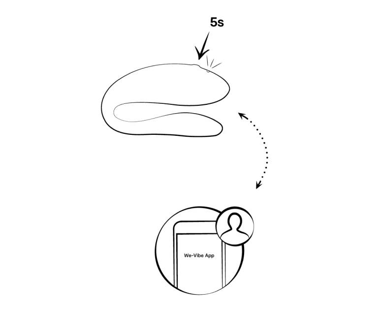 Sync Lite, vibrobrador ergonômico para casais, com controle remoto via App We-Vibe e modos de vibração ajustáveis para maior prazer a dois.