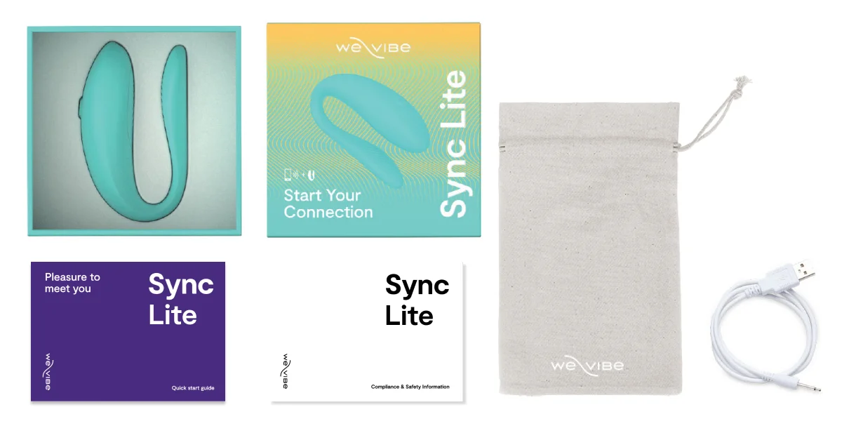 Sync Lite, vibrobrador ergonômico para casais, com controle remoto via App We-Vibe e modos de vibração ajustáveis para maior prazer a dois.