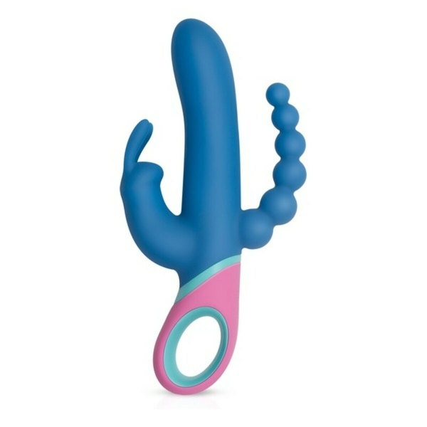 Vibrador triplo Vice em silicone colorido, com três motores para estimulação do clitóris, ponto G e ânus.