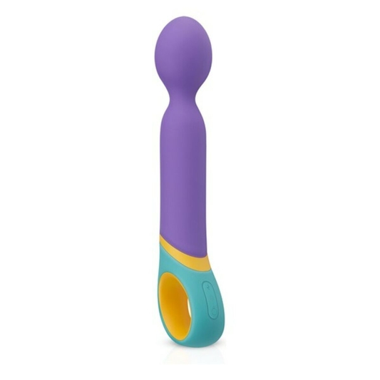 Vibrador Base em silicone com cabeça flexível, ideal para estimulação e massagens, disponível em várias cores vibrantes.