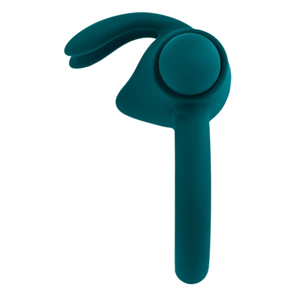 Bunny Buzzer, anel vibratório peniano em silicone turquesa, com bala vibratória em forma de coelho para estimulação clitoriana e ereções prolongadas