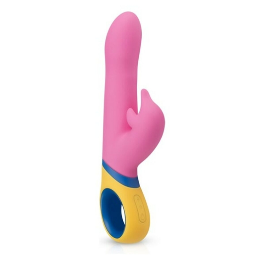 Copy Vibrador Golfinho com dupla estimulação, 12 modos de rotação e 13 modos de vibração, recarregável e colorido.