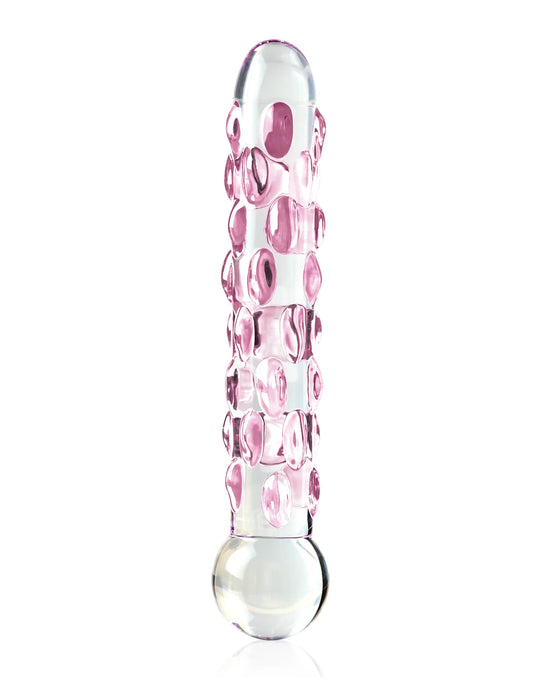 Dildo de vidro Icicle com design artesanal, seguro para o corpo e compatível com variações de temperatura, oferecendo prazer sofisticado e intenso.