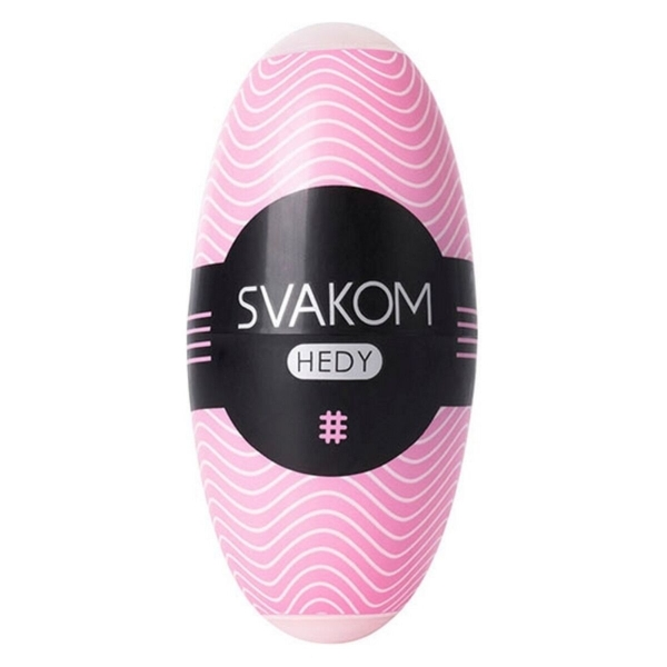 Egg Masturbador Svakom flexível e texturizado, rosa, adaptável a todos os tamanhos.