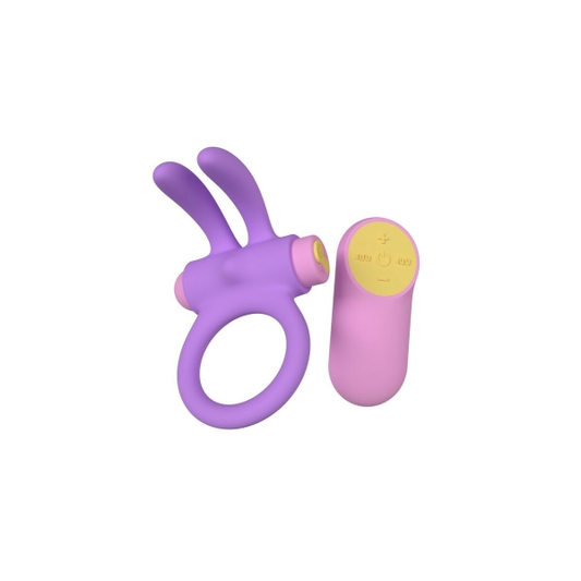 Anel vibrador Riny Color Toy com bala vibratória removível e controle remoto para estimulação mútua e momentos íntimos intensos.