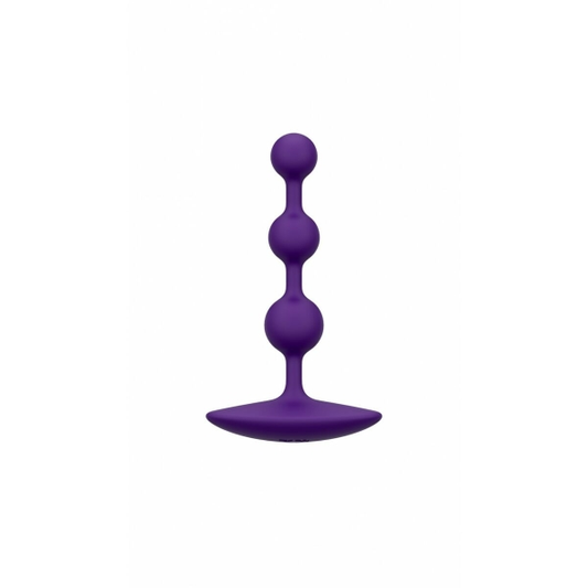 Plug anal ROMP Amp com esferas graduadas e design flexível para prazer progressivo e confortável.