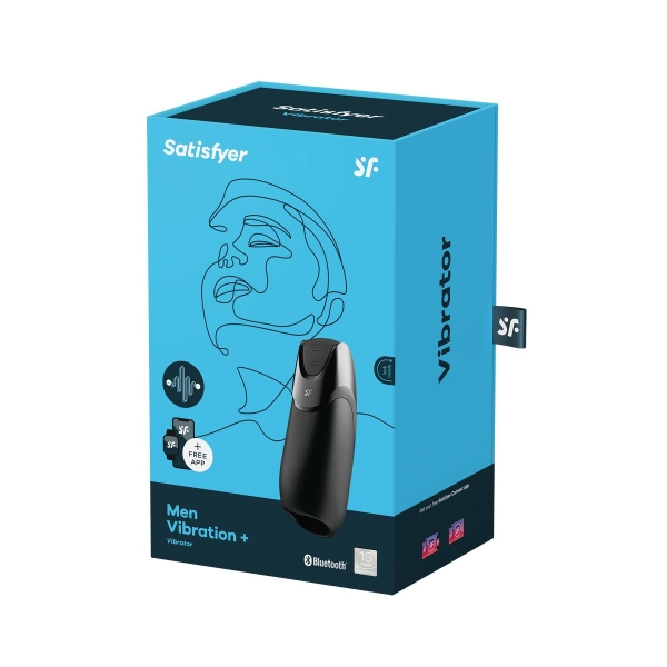 Satisfyer Men Vibration+ Masturbador inteligente, controle via app, silicone premium e resistente à água.